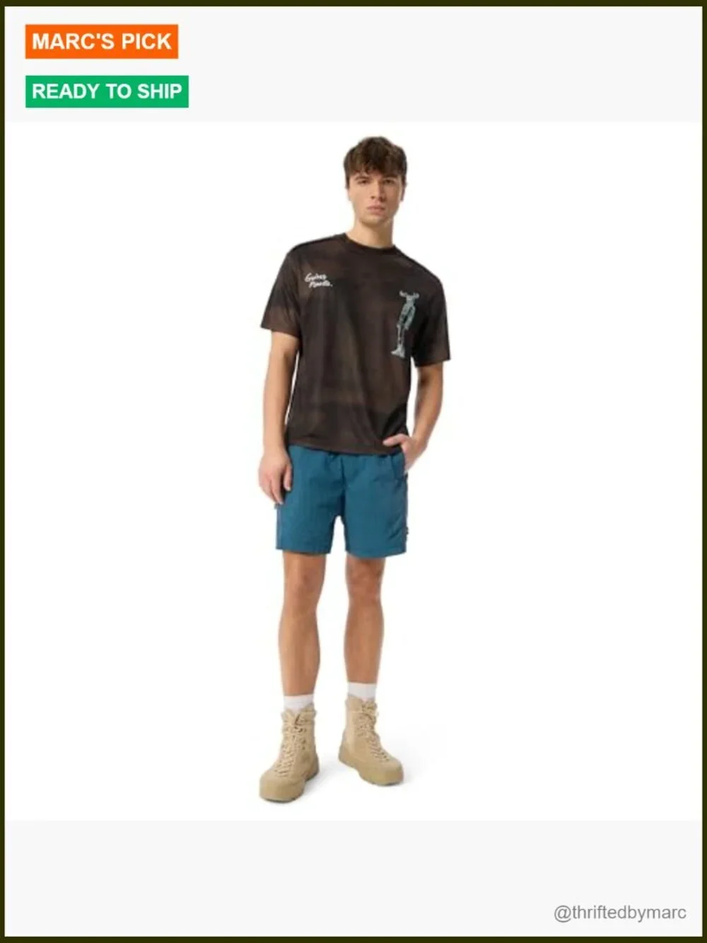 Men's Water Repellent Cargo Shorts with Elastic Waist, 5 Pockets